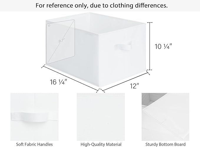 StorageWorks Storage Baskets for Shelves, Foldable Fabric Closet Storage Bins - Image 2
