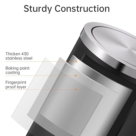 Mbillion Small Trash Can with Swing Lid 2.4 Gallons/9 Liter, Mini Trash Can - Image 5