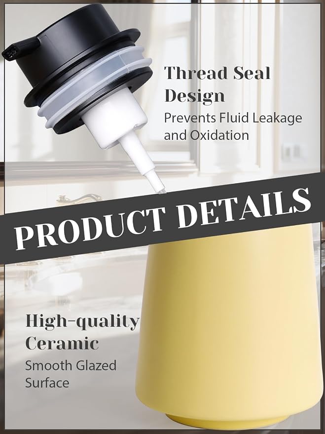 INGOFIN Ceramic Foaming Soap Dispenser -14 oz Foam Hand Soap Dispenser Bathroom - Image 5