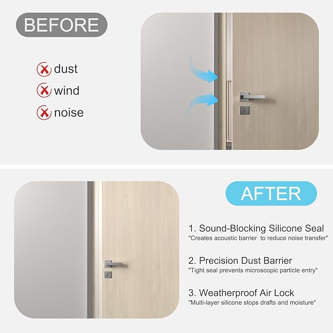 Heavy-Duty 20 ft x 2 in Weather Stripping, Door Draft Stopper Silicone Seal - Image 4