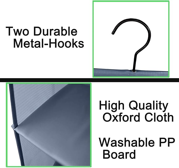 Hanging Closet Organizer, Easy Mount Foldable 4-Shelf Hanging Closet Wardrobe - Image 5