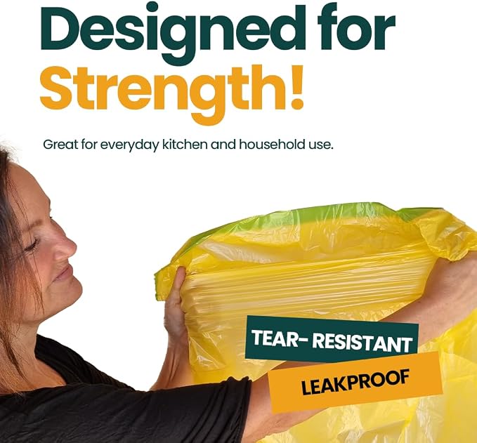 13 Gallon Trash Bags with Drawstrings, 80 Bags Made from 50% Recycled Plastic - Image 6