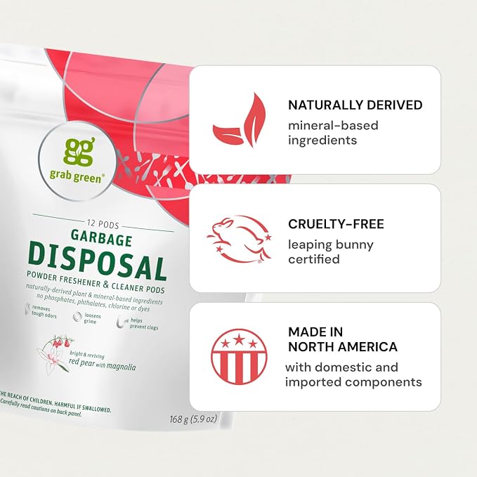 Grab Green Garbage Disposal Freshener and Cleaner Pods, Thyme - Image 3