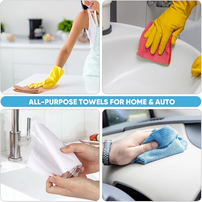 AIDEA Microfiber Cleaning Cloth Roll, 55 Sheets Shop Towels Washable, - Image 5