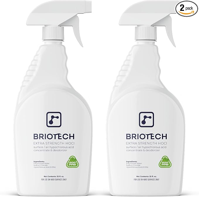BRIOTECH Extra Strength HOCl Cleaner, 500 PPM Hypochlorous Acid Concentrate by BRIOTECHUSA