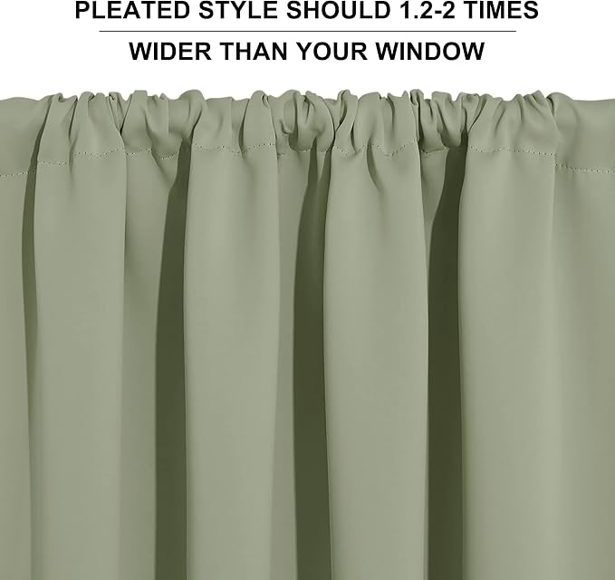 RYB HOME 84 inches Green Curtains - Image 9