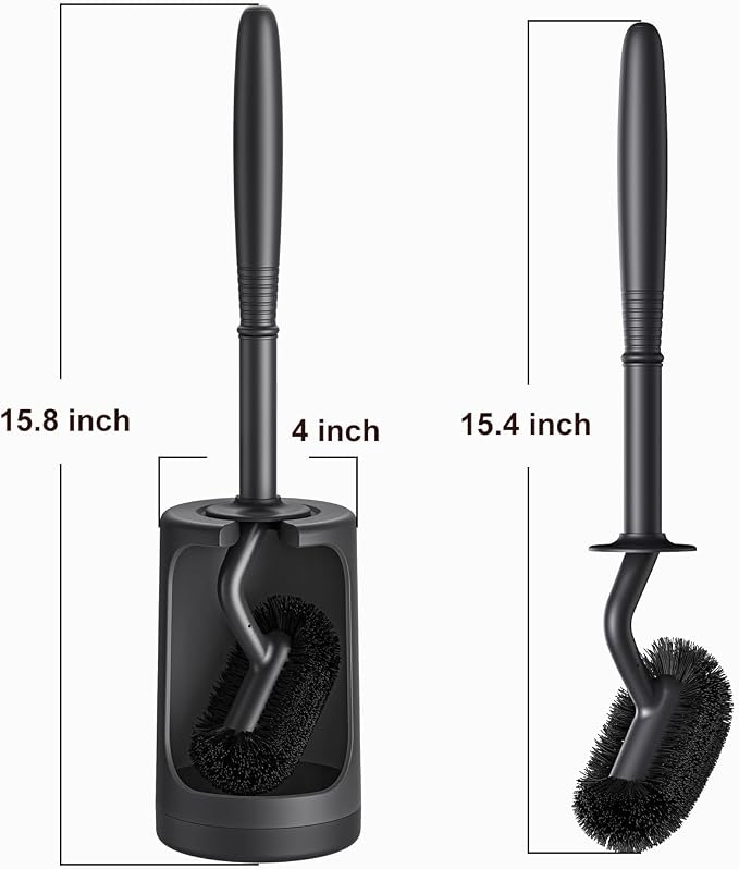 HAMITOR Toilet Bowl Brush Holder Set: Curved Design - Image 7