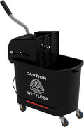 HOMCOM Compact Mop Bucket with Wringer on Wheels by HOMCOM
