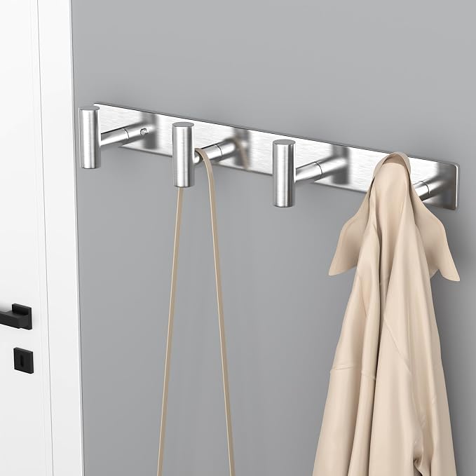 VAEHOLD Silver Hat and Coat Wall Mount Rack - Image 3