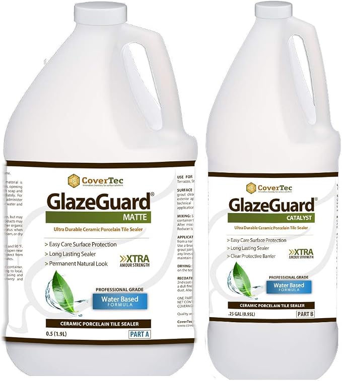 CoverTec GlazeGuard Matte Natural Look Ceramic, Porcelain Tile Grout Sealer by CoverTecProductsLLC
