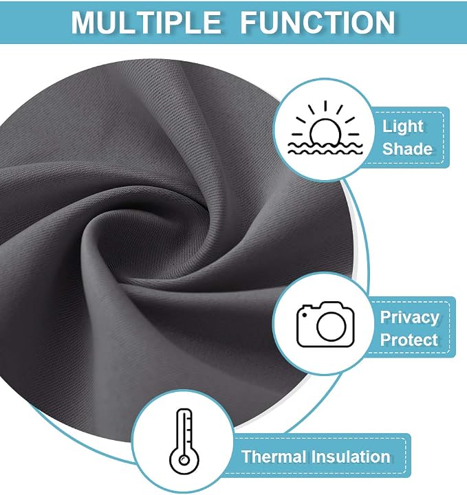 RYB HOME Blackout Curtains for Living Room, Large Window Shades for Bay Window - Image 2