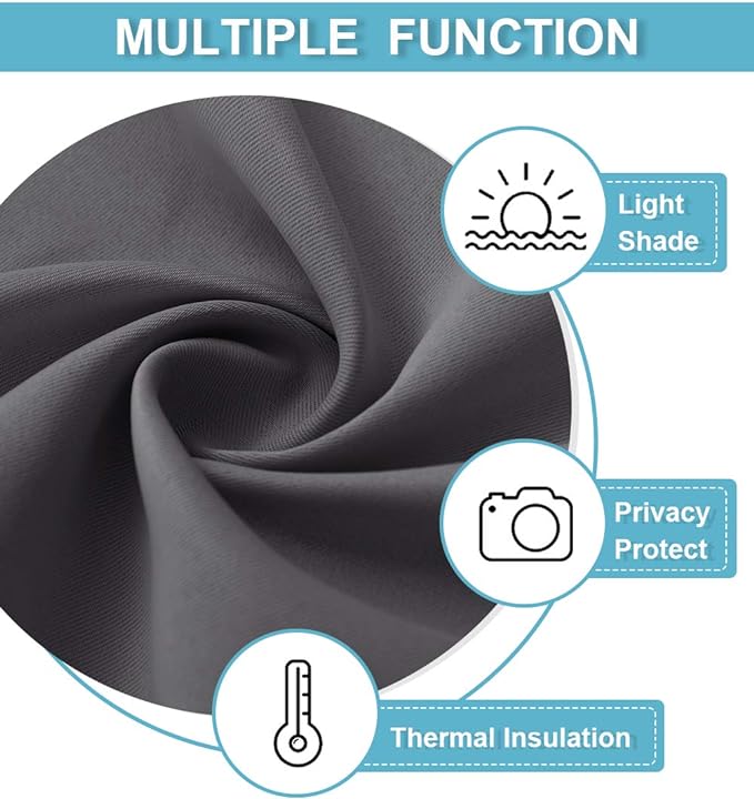 RYB HOME Blackout Curtains 80 inches Long Thermal Insulating Large Window - Image 7