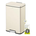 EKO Madison Vanilla Stainless Steel 50 Liter/13.2 Gallon Step Trash Can by EKO