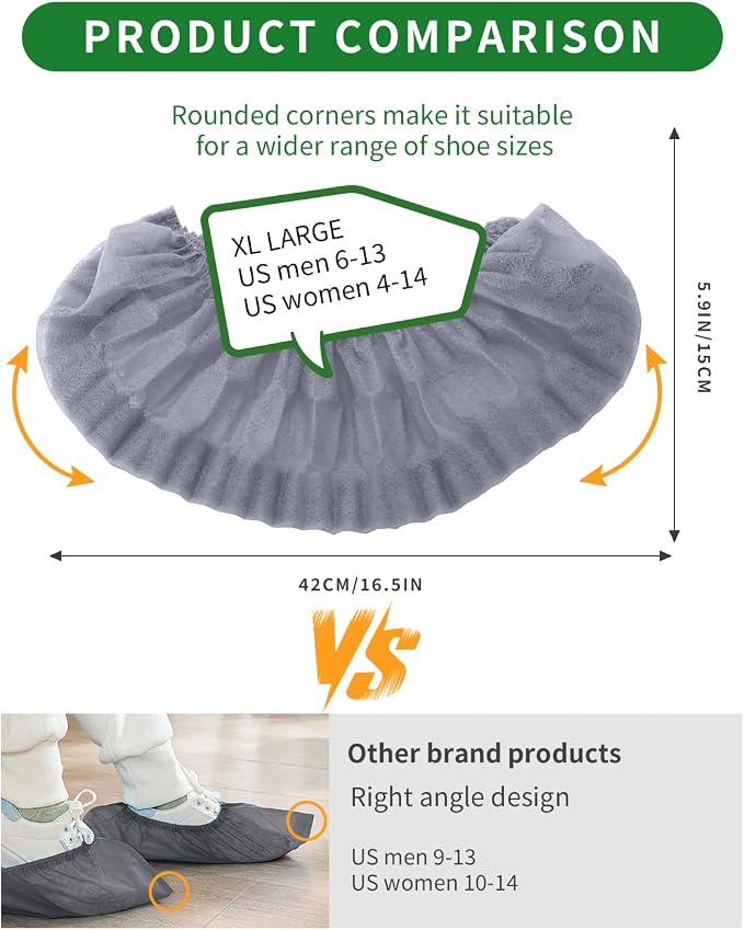 100Pcs Non-Woven Shoe Covers Disposable Non Slip - Image 5