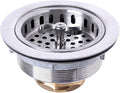 304 Stainless Steel Kitchen Sink Twist Lock Basket Drain Assembly W/Brass by VARNAHOME