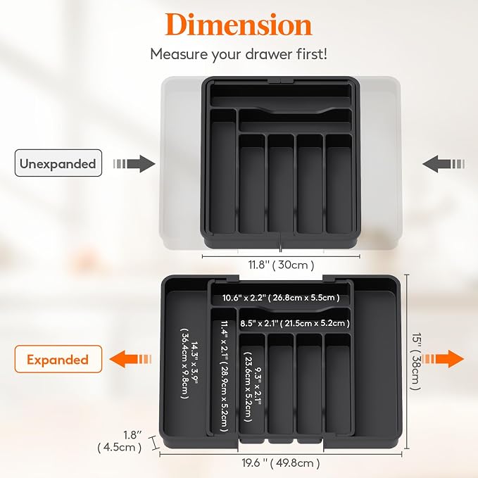 Lifewit Silverware Drawer Organizer, Expandable Utensil Organizer - Image 3