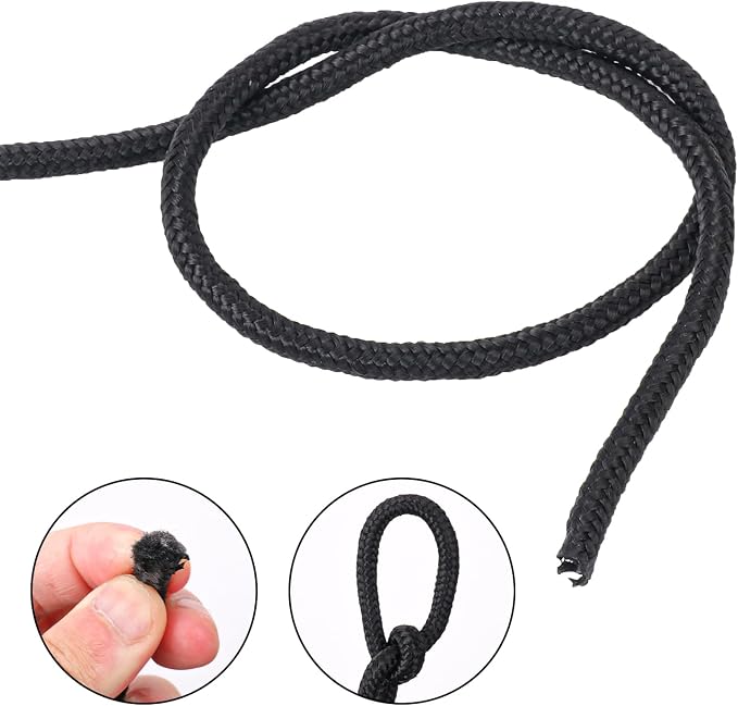 328 Feet 1/4 Inch Black Polyester Rope, 6mm Polypropylene Utility Rope - Image 3