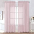 Chyhomenyc Blush Pink Sheer Curtains 84 Inches Long 2 Panels Set by Chyhomenyc