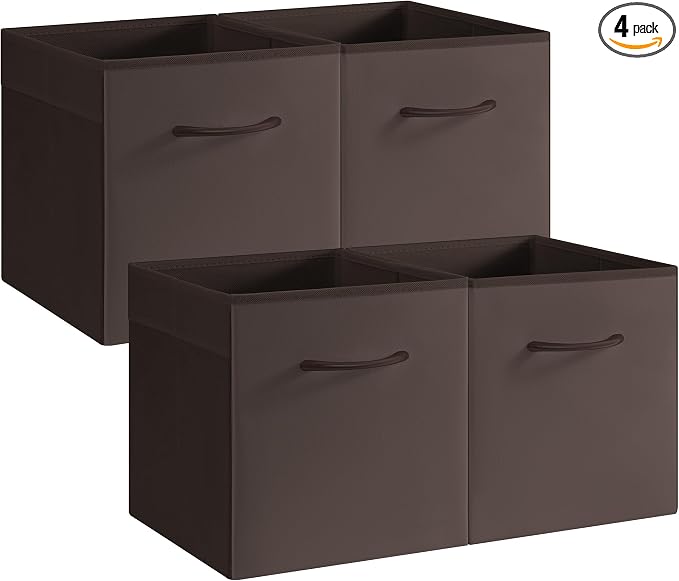 StorageWorks Brown Storage Cubes, 11 Inch Cube Storage Bins by StorageWorks