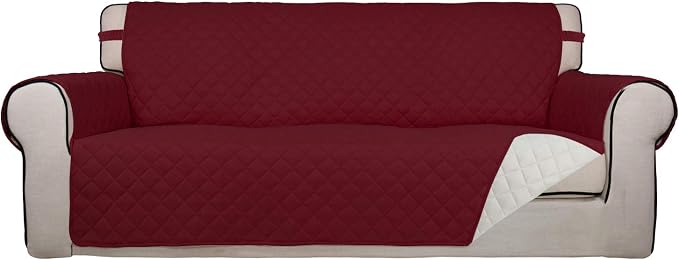 PureFit Reversible Quilted Sofa Cover, Water Resistant Slipcover Furniture by PureFit
