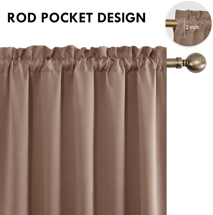 DWCN Blackout Curtains for Bedroom – Rod Pocket Thermal Insulated Noise - Image 4