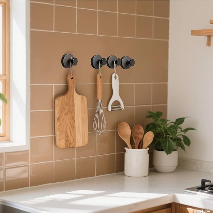 4 Pcs Suction Cup Hooks for Shower，Removable Hooks，Towel Hook，Suction Hook for - Image 2
