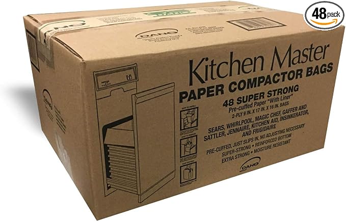 Kitchen Master Super Strong Compactor Bags | Precuffed, Garbage Compactor Bags by DanoGroup