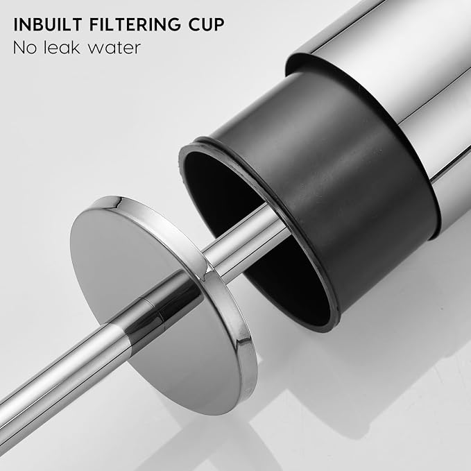 Toilet Brush and Brush Holder, Stainless Steel No-Punch Hook Base Dual Purpose - Image 8