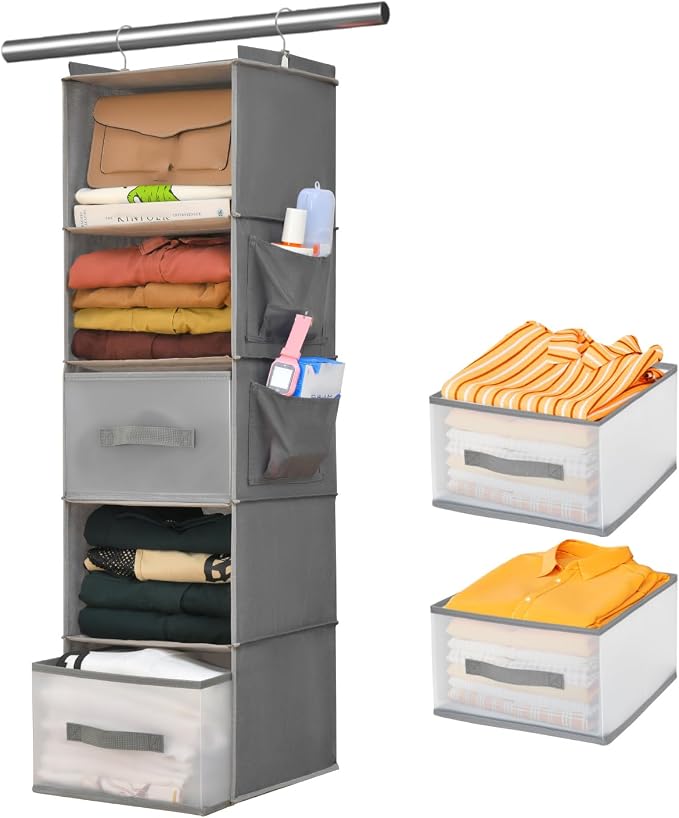 5-Tier Hanging Organizer for Closet, Fabric Closet Organizer by Unknown