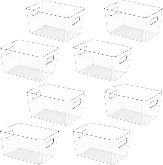 BALEINE Clear Plastic Storage Bins, Pantry Organization, BPA Free Stackable - Image 9