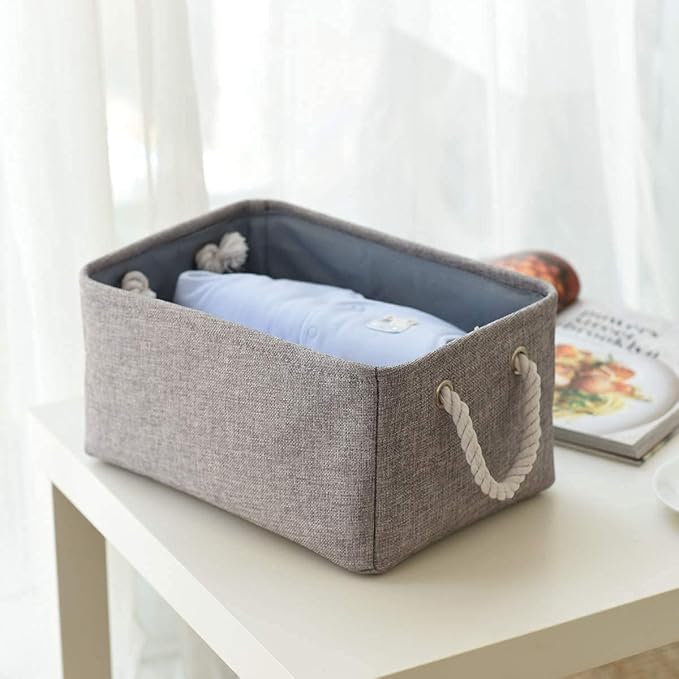 Storage Basket Fabric Sturdy Canvas Storage Bins Organizer - Image 4