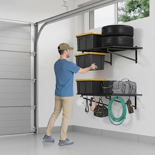 1-Pack Garage Wall Shelves, 250 lbs Capacity, Steel Garage Organization Shelving - Image 2