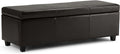 SIMPLIHOME Avalon 48 inch Wide Contemporary Rectangle Storage Ottoman Bench in by SimpliHome