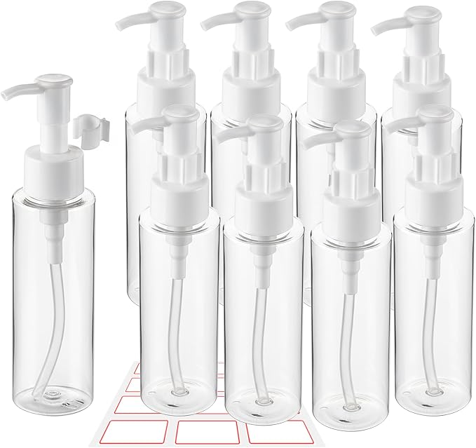 10 Pack 3.4 Oz/100ml Travel Pump Bottle TSA Approved Empty Plastic Pump Bottles by wowang