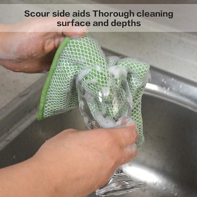 SINLAND 5 Color Assorted Microfiber Dish Cloth Towels Best Kitchen Cloths - Image 5