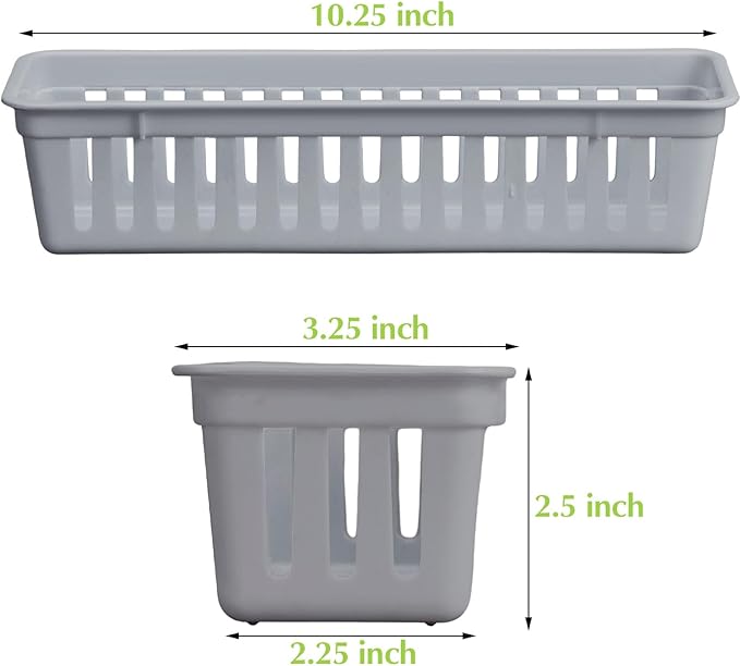Domensi 12 Pack Slim Plastic Storage Baskets Tray - Image 2