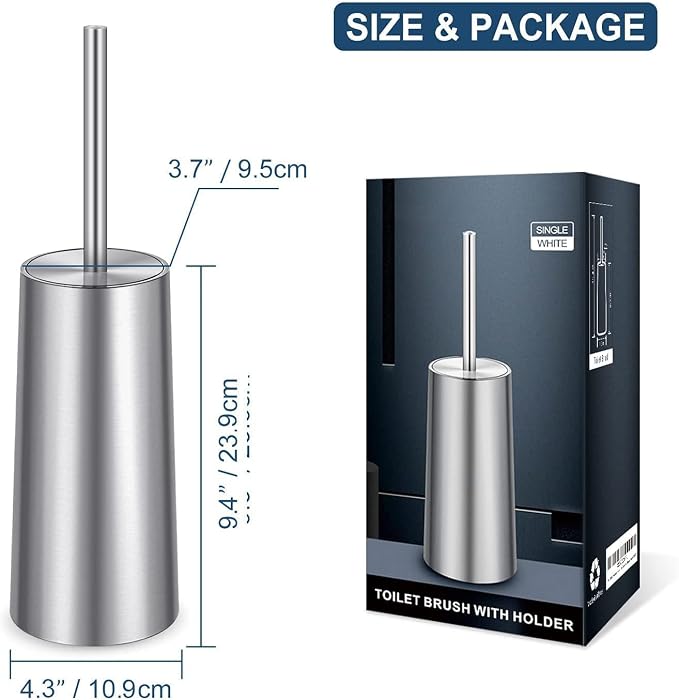 Toilet Brush and Holder, Toilet Brush 304 Stainless Steel, Toilet Bowl Brush - Image 7