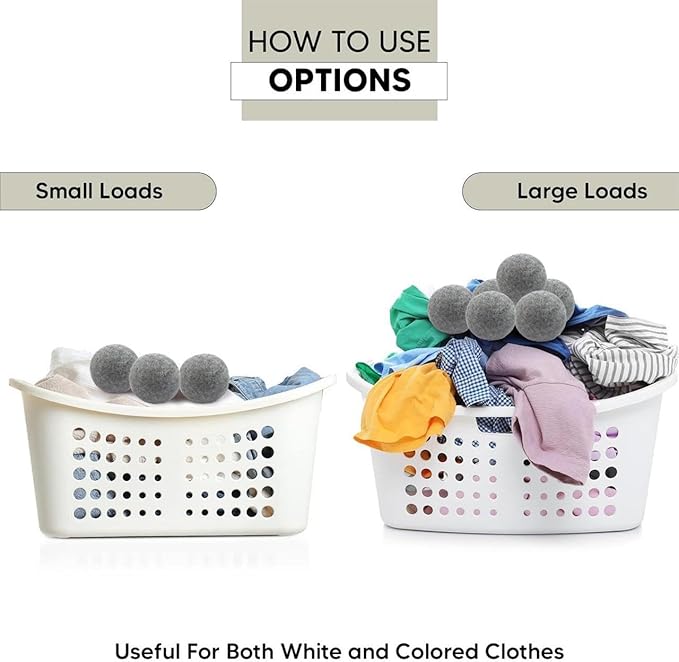 RAYTRADE Wool Dryer Balls 6-Pack 100% Made of Organic New Zealand Wool Reduces - Image 4