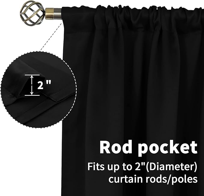 BGment Black Out Curtains 54 Inches Length - Image 4