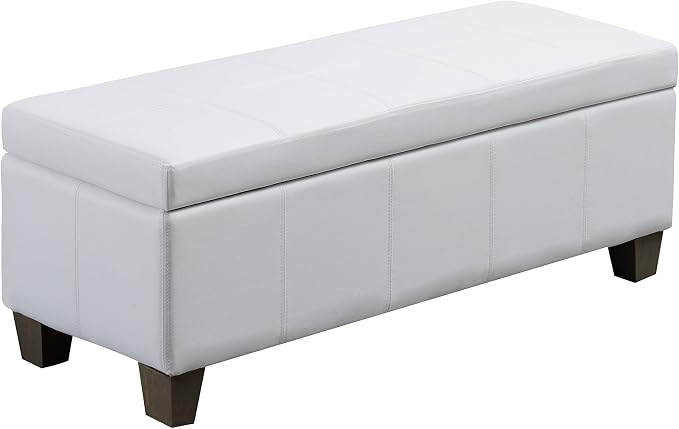 White Faux Leather Ottoman by UDAX