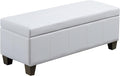 White Faux Leather Ottoman by UDAX