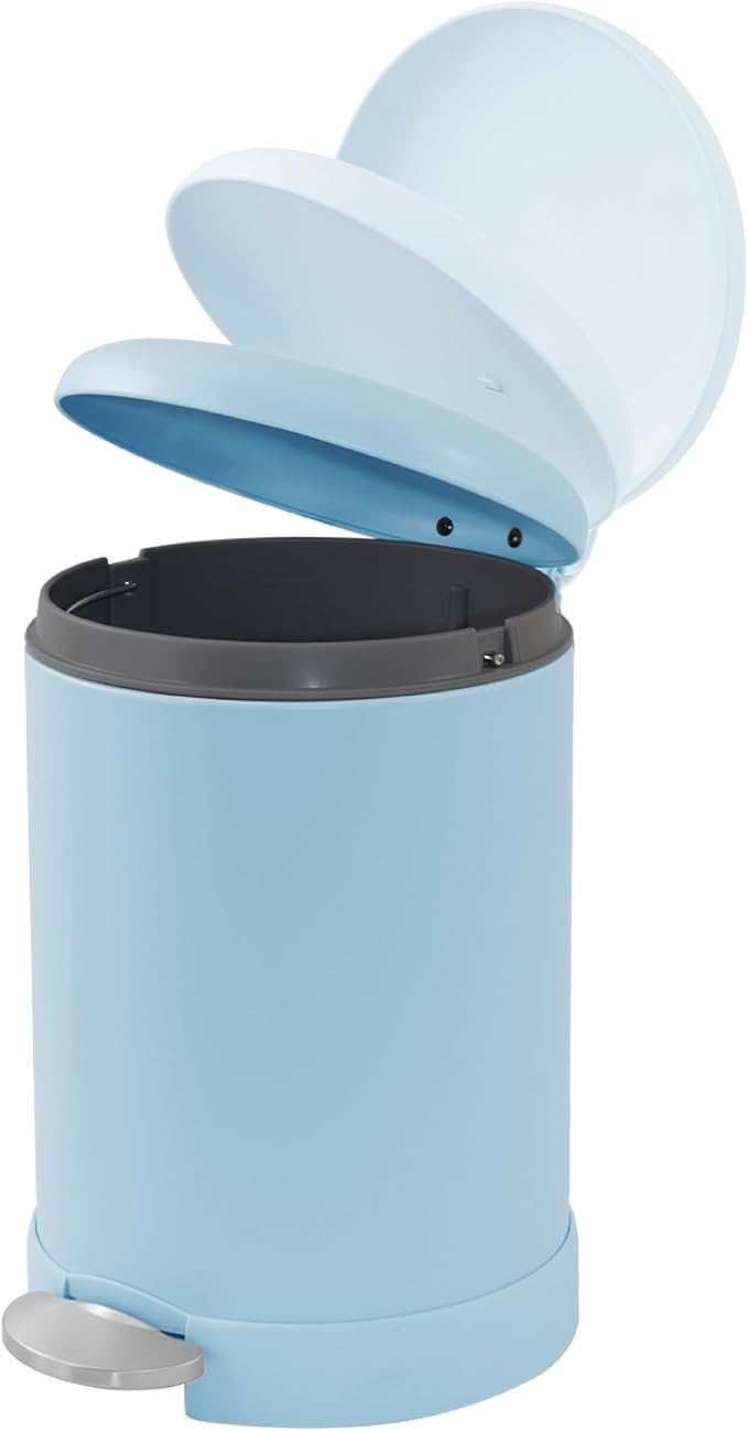 Glad Small Trash Can, 1.2 Gallon | Round Stainless Steel Garbage Bin - Image 4