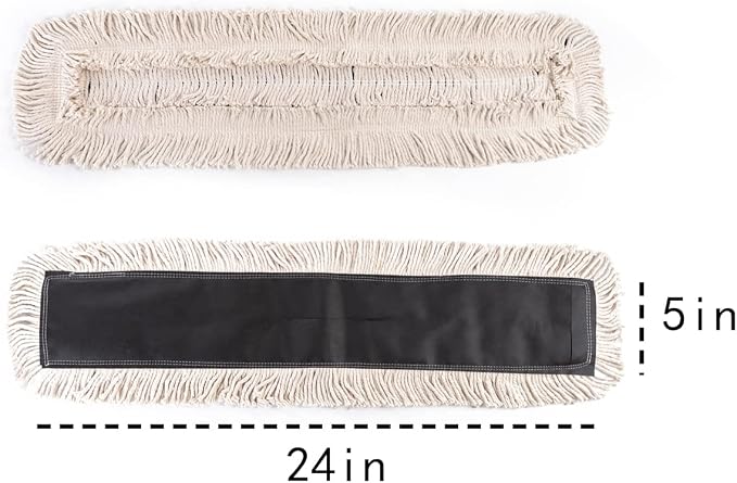 Matthew Cleaning 24'' High Strength Disposable Dust Mop Cotton Cut-end Yarn Mop - Image 2
