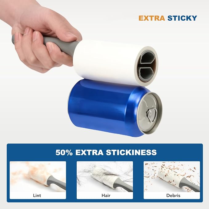 Extra Sticky Lint Roller for Pet Hair, Lint Rollers 600 Sheets, Pet Hair Remover - Image 3