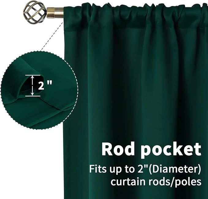 BGment Short Blackout Curtains for Bedroom Window 45 Inch Length - Image 4