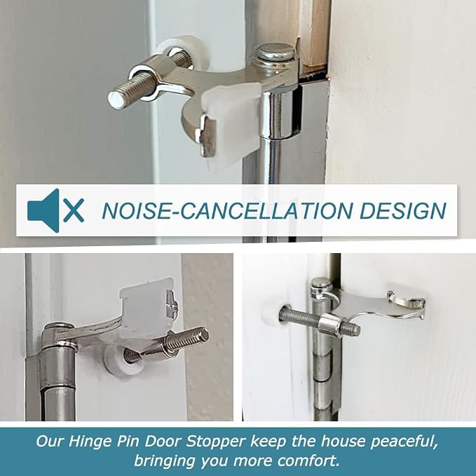 24 Pack Hinge Pin Brushed Nickel Door Stopper, Adjustable Heavy Duty Hinge Pin - Image 6