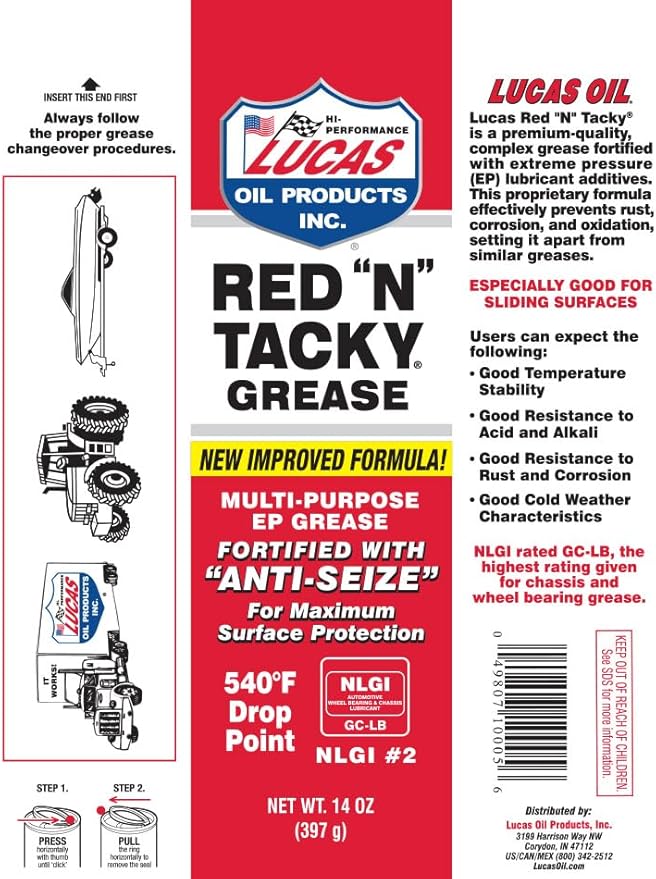 Lucas Oil 10005 Red N Tacky Grease - Image 2