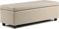 SIMPLIHOME Avalon 48 inch Wide Contemporary Rectangle Storage Ottoman Bench in by SimpliHome