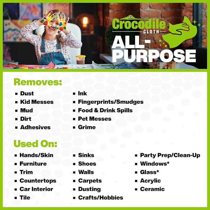 Crocodile Cloth All-Purpose Cleaning Wipes – 8 Pack/640 Total Count, Safe on - Image 4