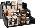 AT-VALY 3-Tier Spice Rack, Iron&MDF Kitchen Storage Shelf, Space-Saving by AT-VALY